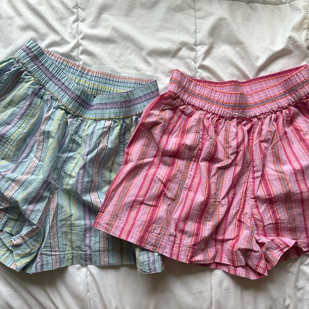 Free People Get Free Striped Pull-On Shorts Women’s xs